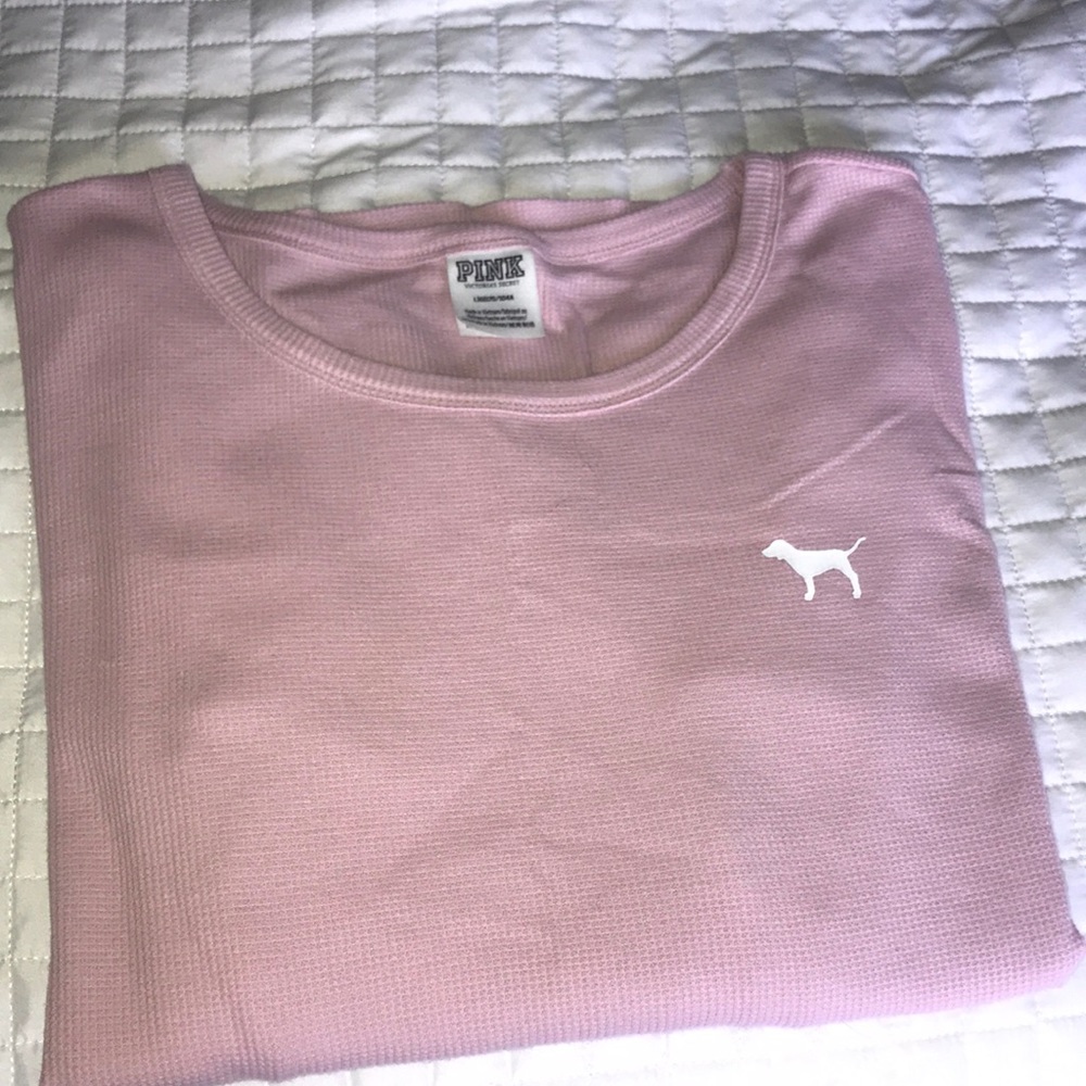 VICTORIA SECRET PINK || waffle knit lounge top